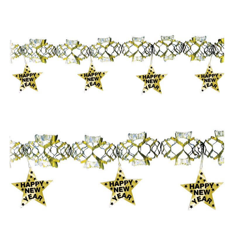 Girlanda HAPPY NEW YEAR zlatá